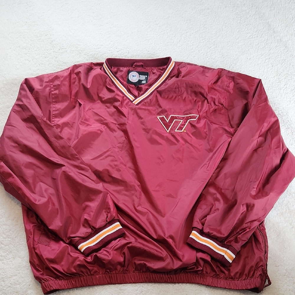 VT Maroon Pullover Windbreaker Vintage Jacket Men XL Virginia Tech